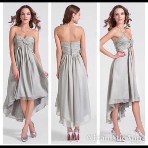 Strapless hi-lo dress